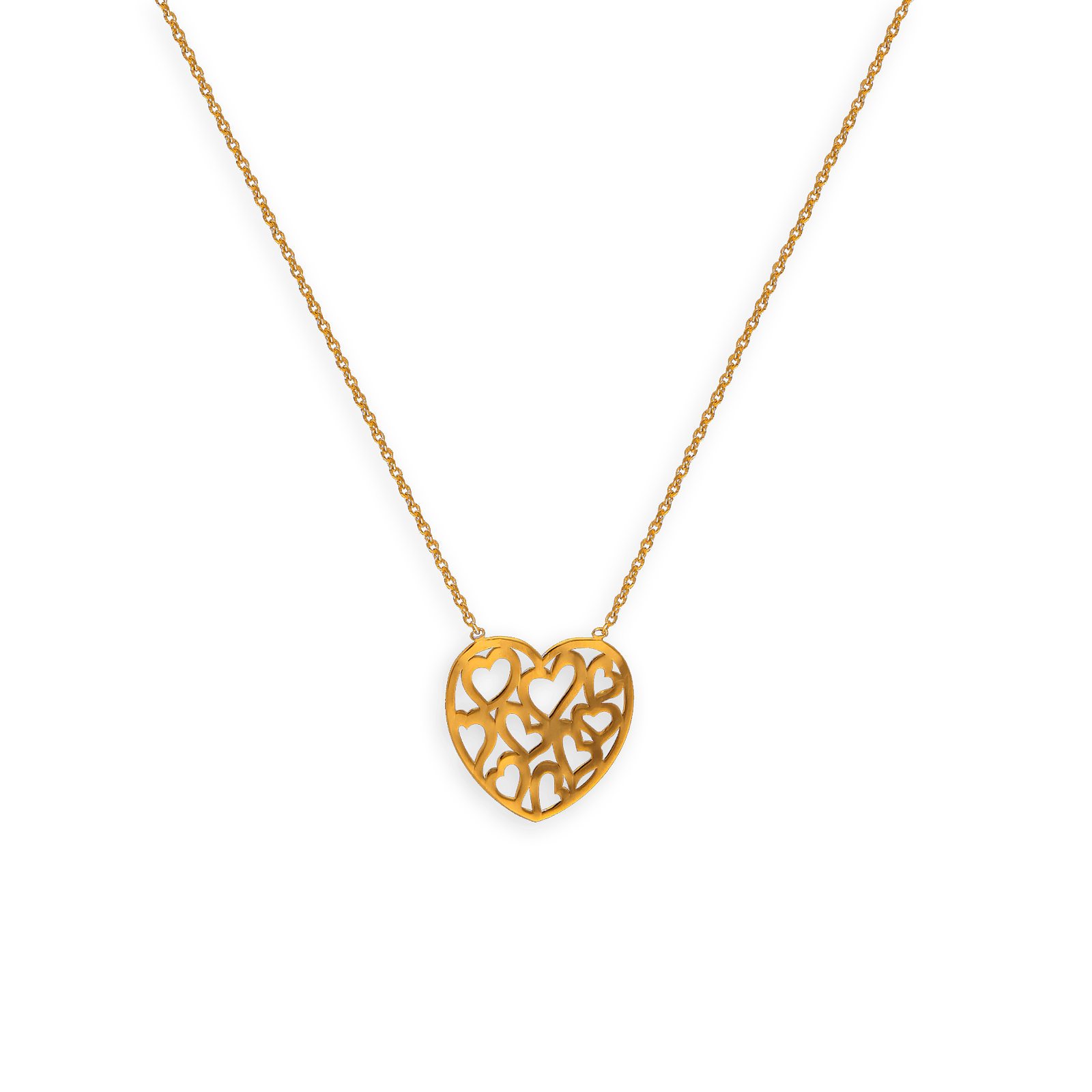 Collier plaqué or cœur ajouré