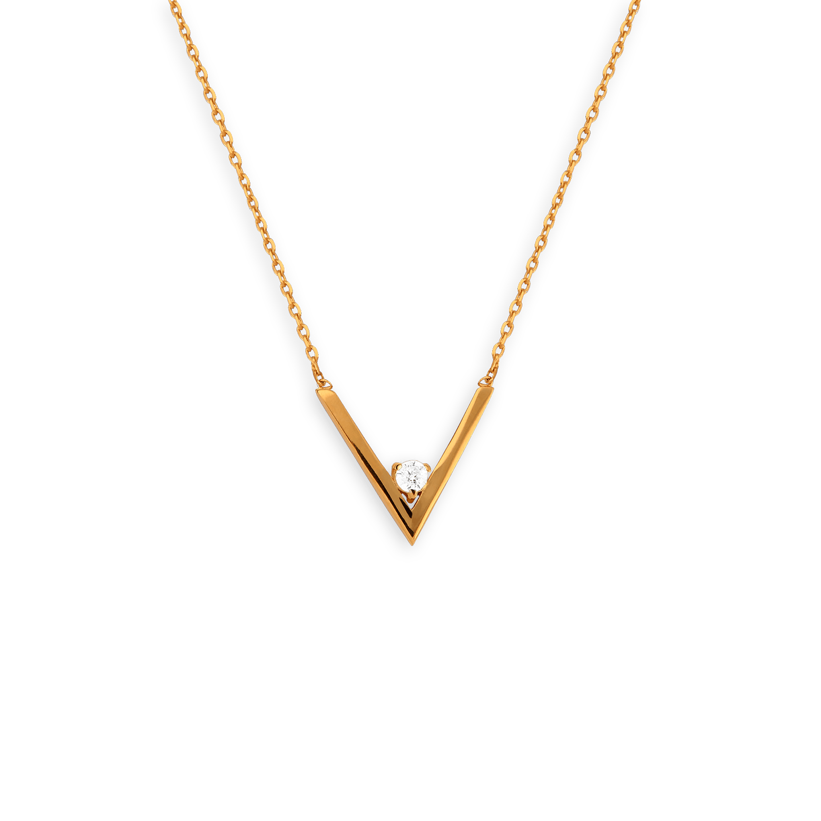 Collier chaîne plaqué or et zirconium