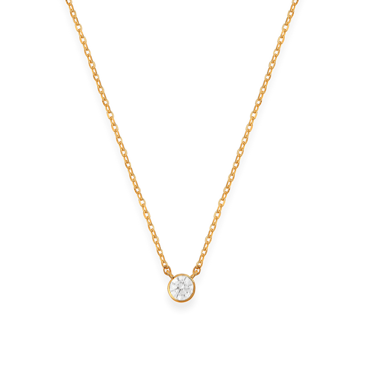 Collier Plaqué Or 1.2mm Zirconium 4mm Serti Clos 38 à 42cm