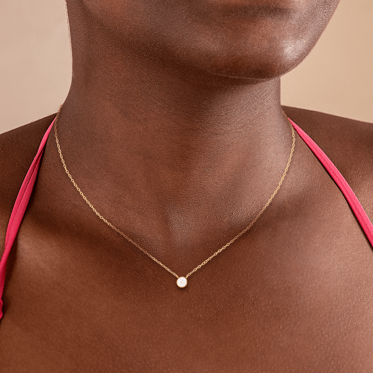 Collier Plaqué Or 1.2mm Zirconium 4mm Serti Clos 38 à 42cm