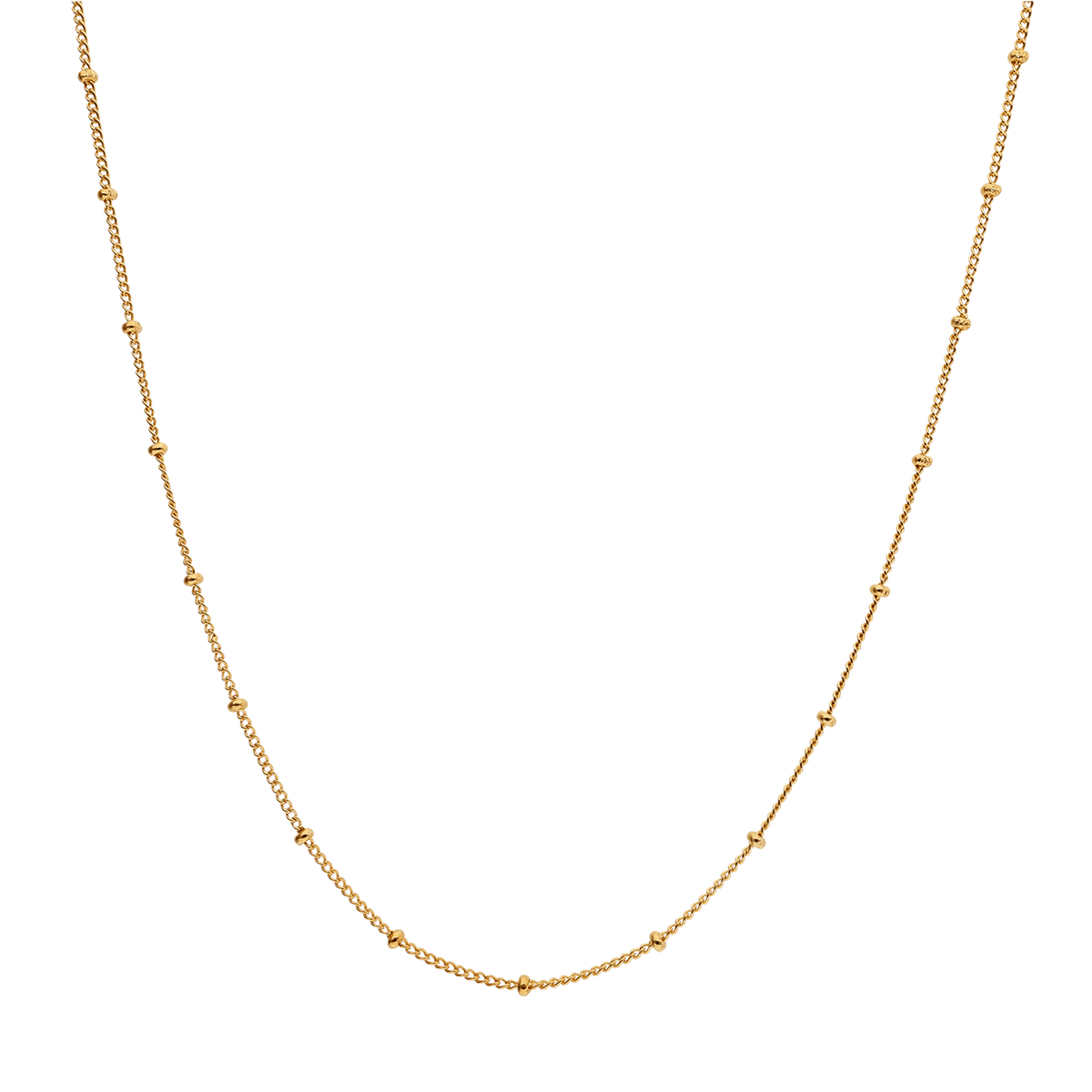 Collier Plaqué Or Maille Gourmette 1.1mm Boules 2mm 40 à 45cm