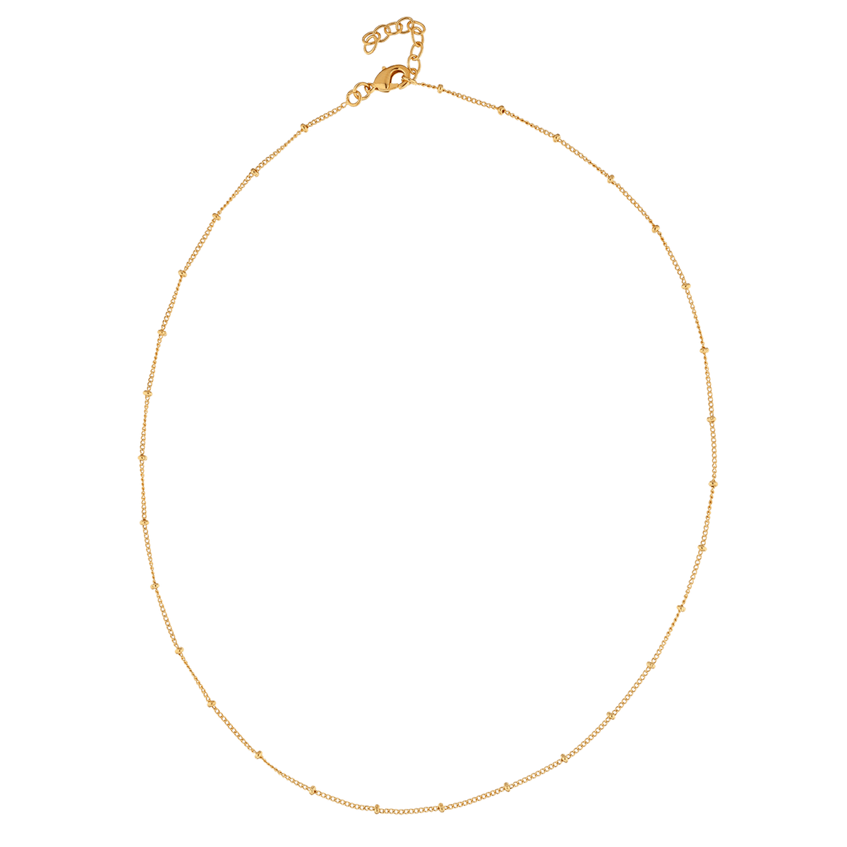 Collier Plaqué Or Maille Gourmette 1.1mm Boules 2mm 40 à 45cm