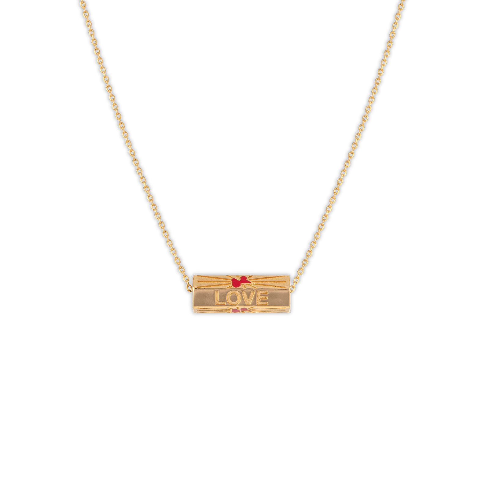 Collier Plaqué Or Talisman Love Carte Guadeloupe Email Rouge