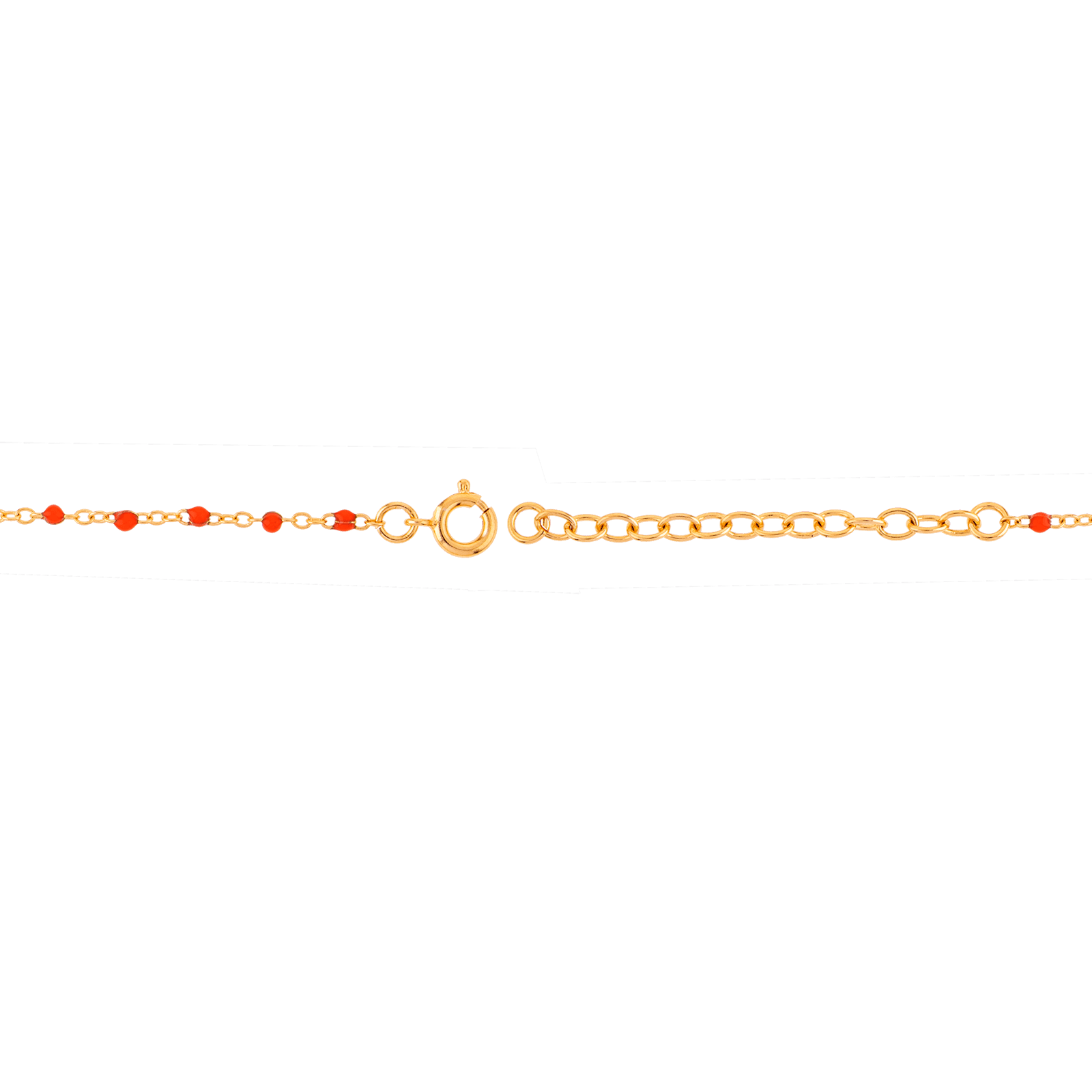 Collier Plaqué Or Talisman Luck Email Et Bille Résine Rouge