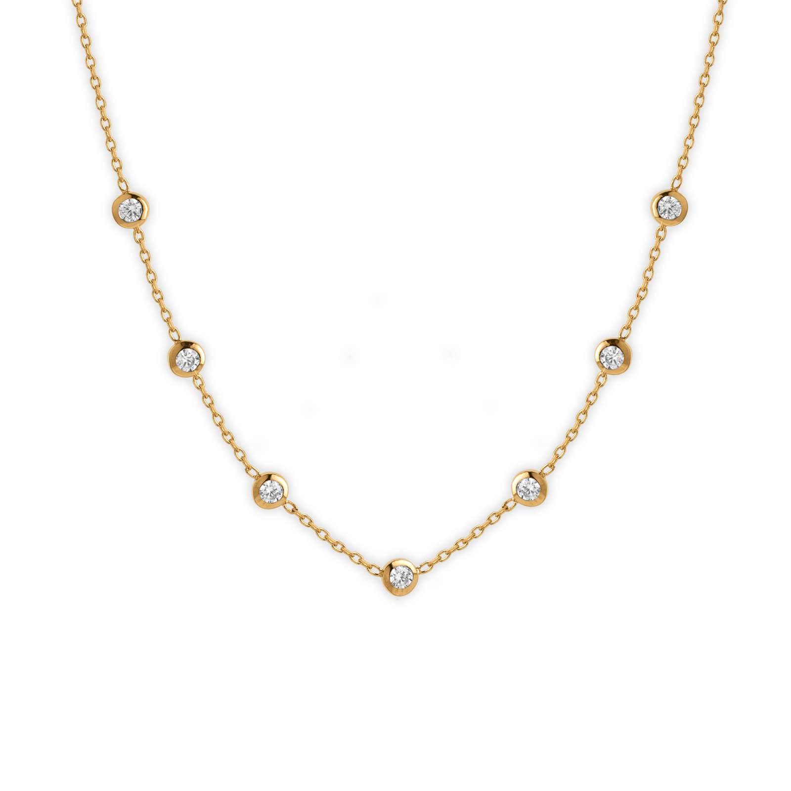 Collier Plaqué Or Zirconium 40A45cm