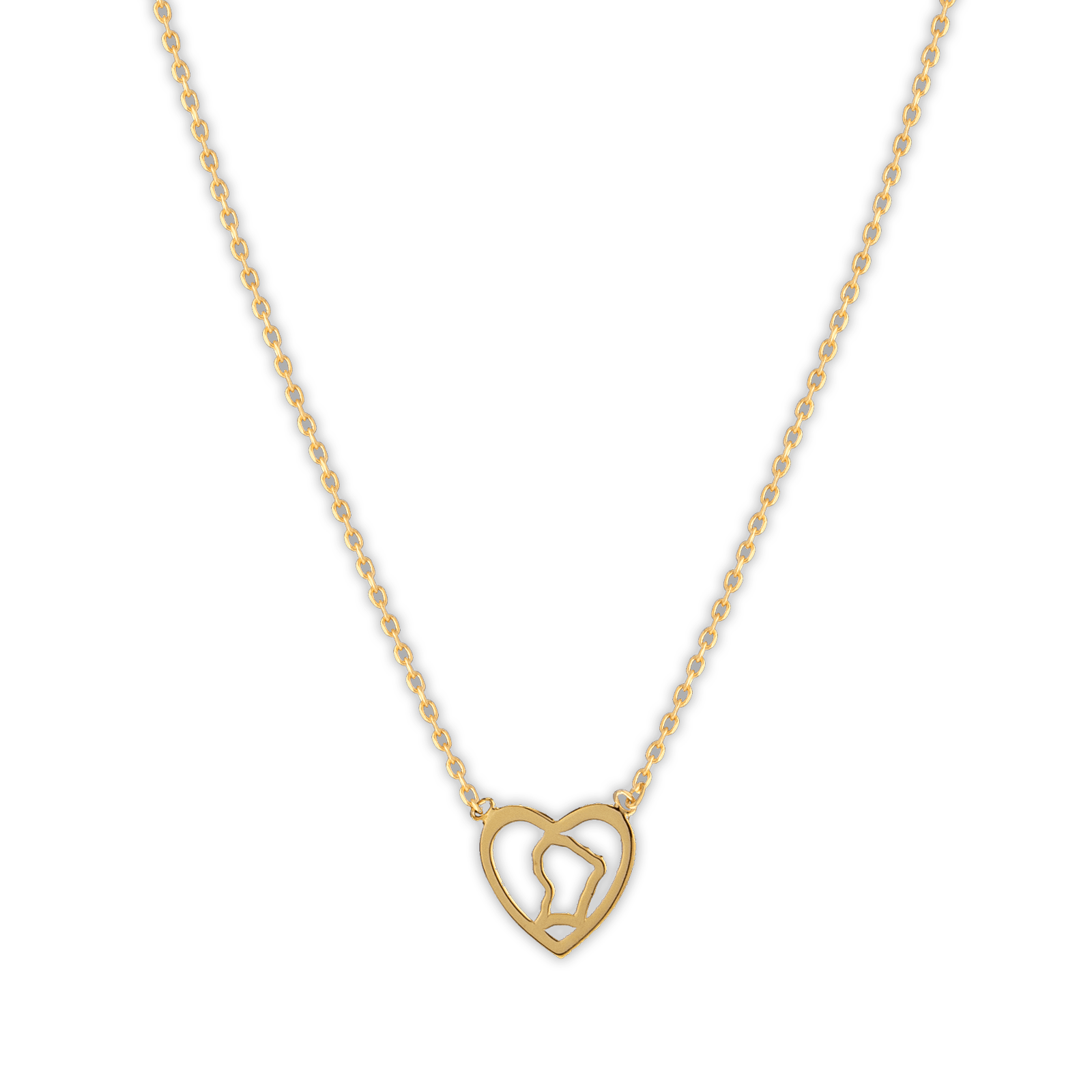 Collier Plaqué Or Cœur Guyane