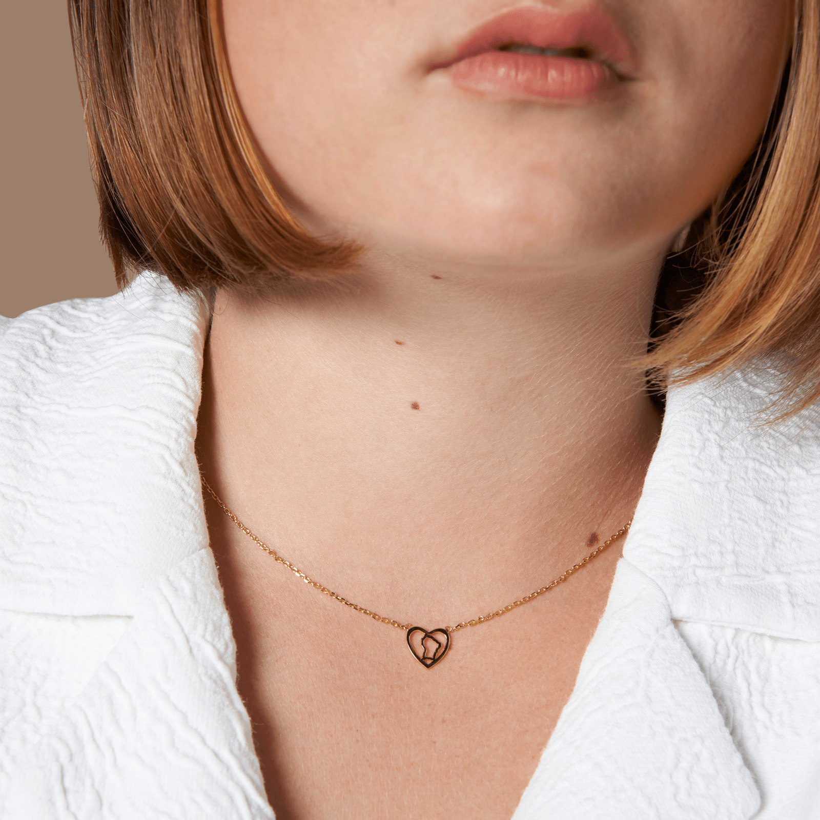 Collier Plaqué Or Cœur Guyane