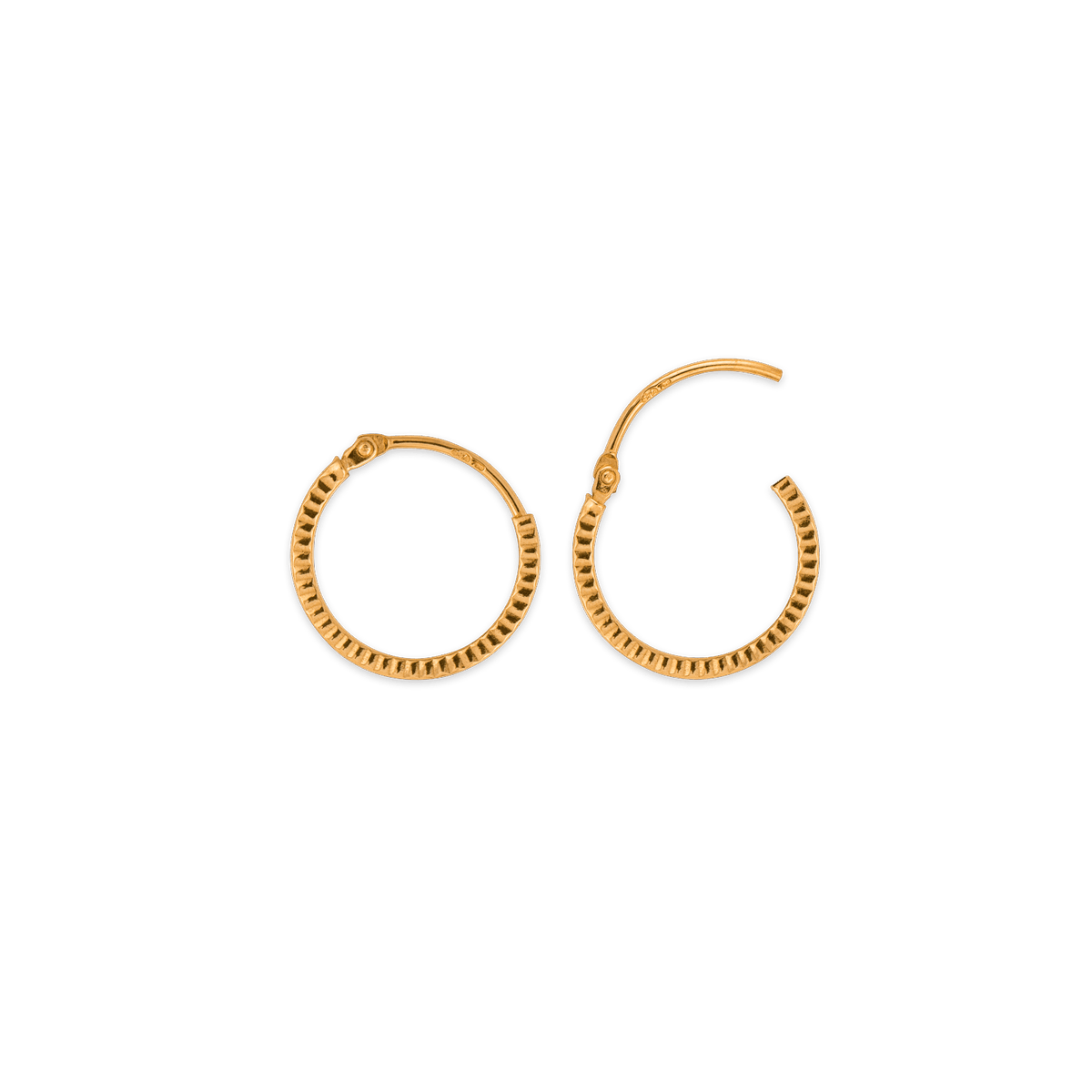 Créoles Or 750 Fantaisie 14mm Tube 1mm
