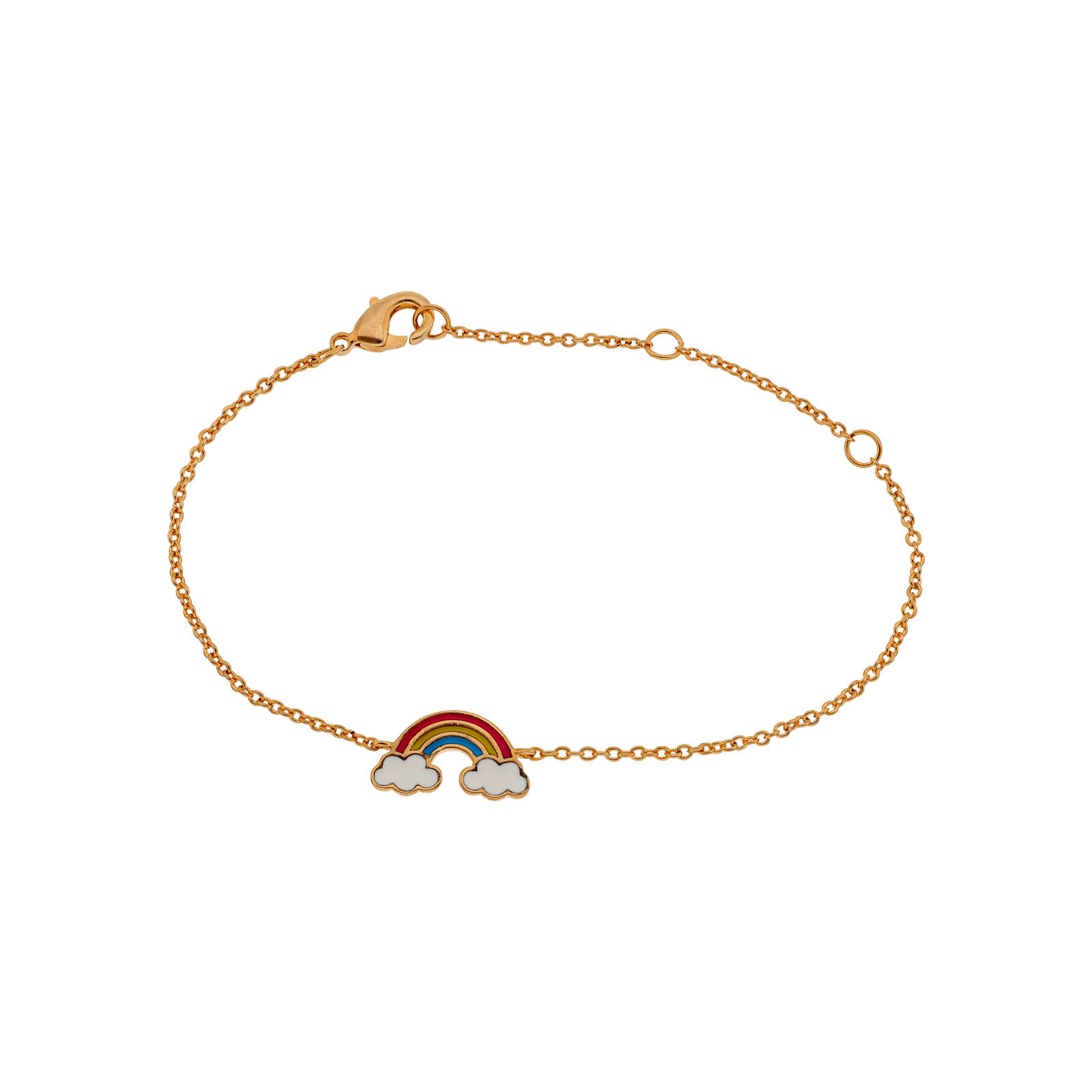 Bracelet Plaqué or forme nuage et arc en ciel