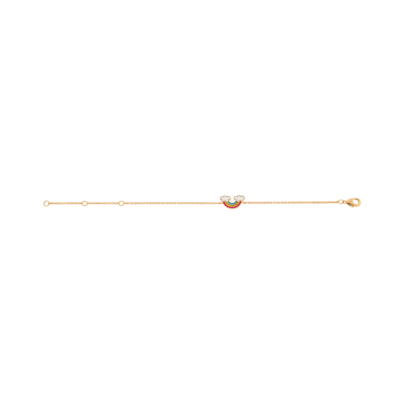 Bracelet Plaqué or forme nuage et arc en ciel