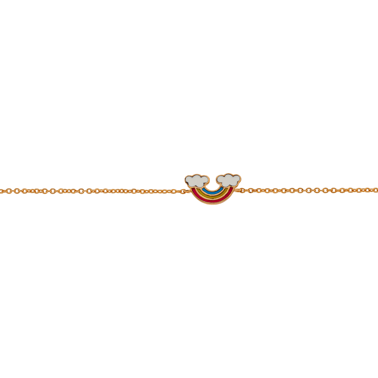 Bracelet Plaqué or forme nuage et arc en ciel
