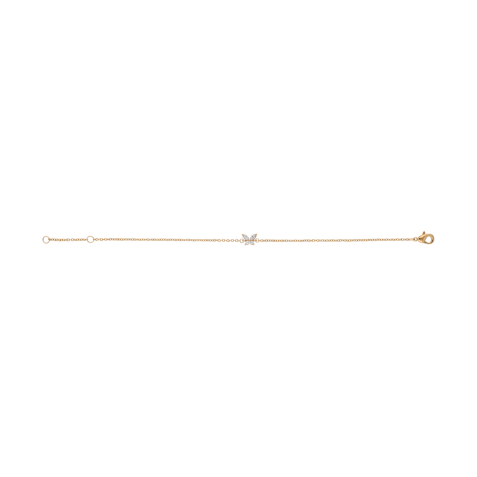 Bracelet Plaqué or forme papillon oxydes blancs