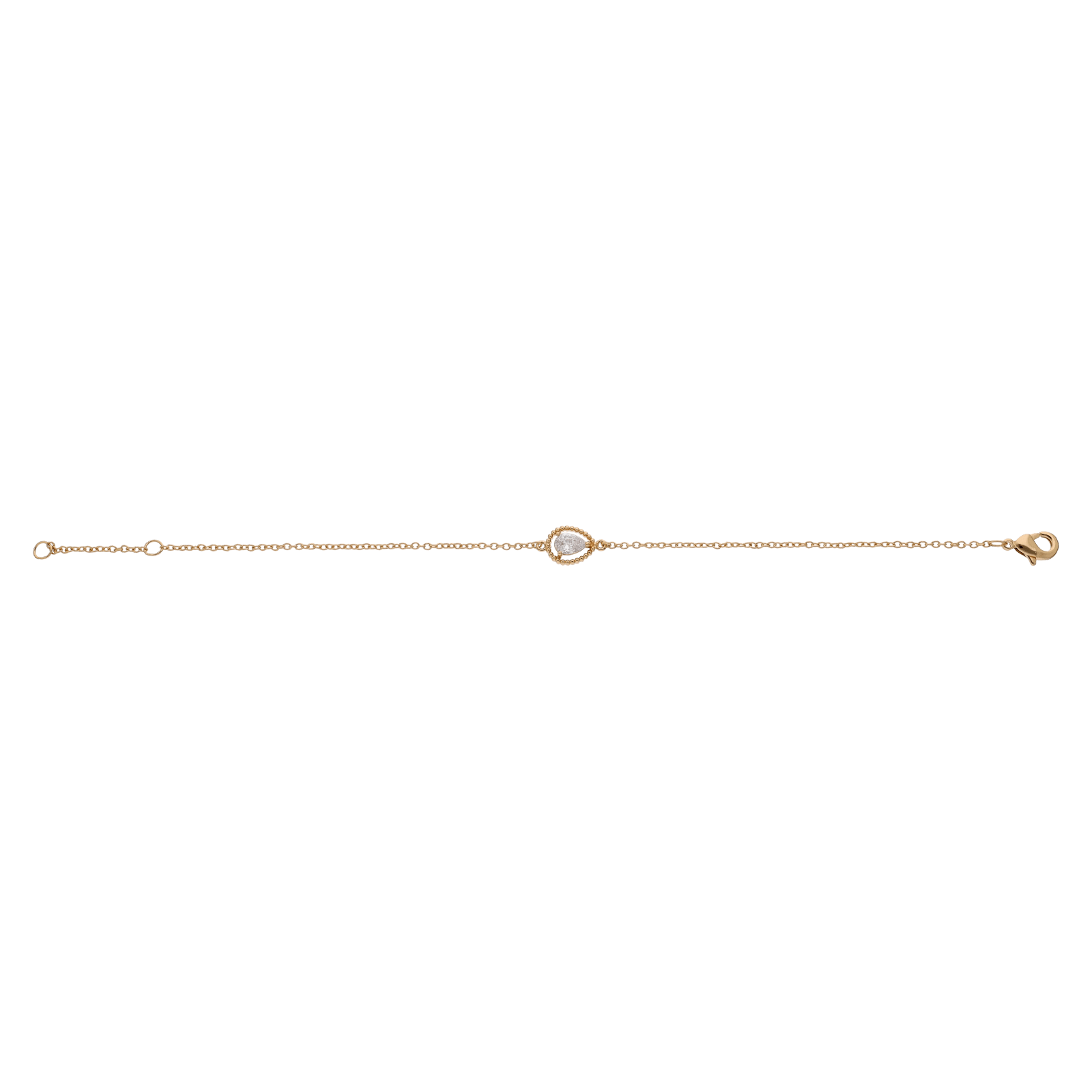 Bracelet Plaqué or goutte Oxyde blanc Entourage boules