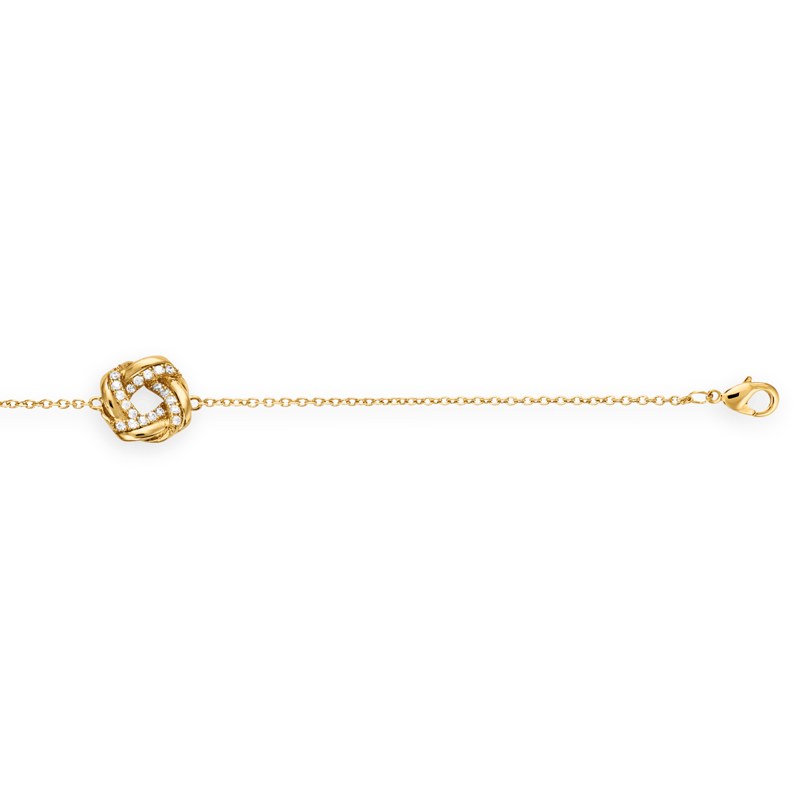 Bracelet Plaqué Or Chaîne Motif entrelacé Zirconium