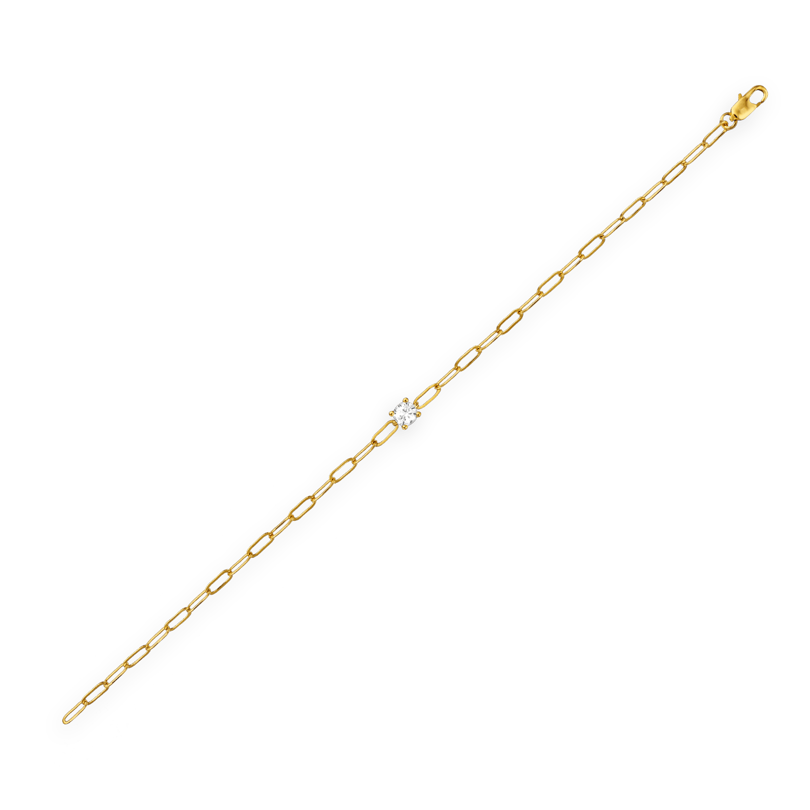 Bracelet Plaqué Or Chaîne Zirconium