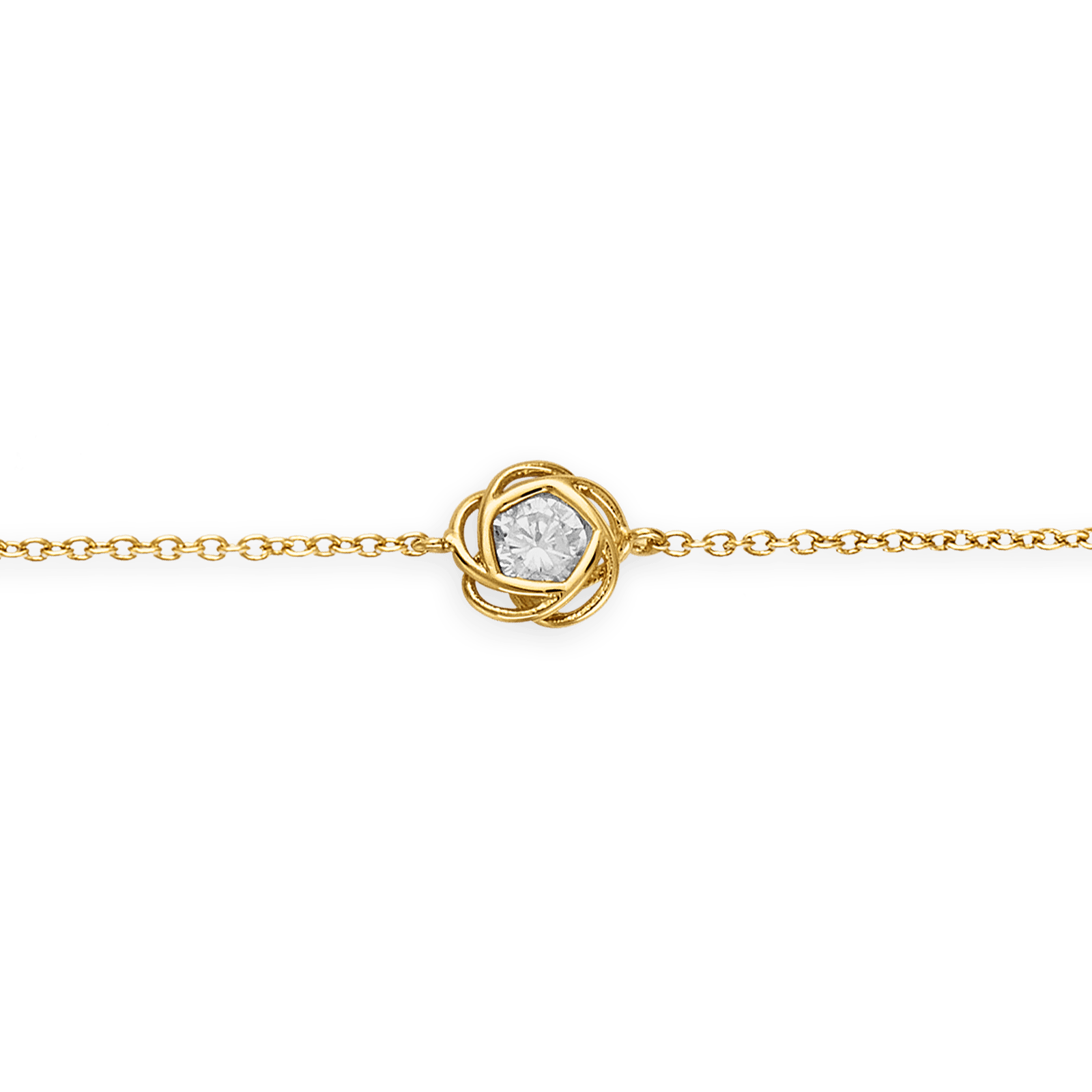 Bracelet Plaqué Or Nœud Zirconium