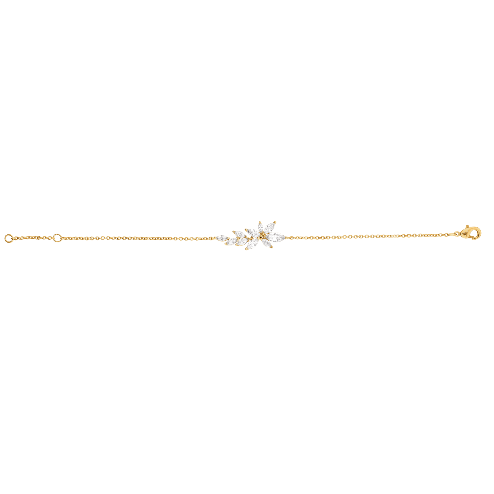 Bracelet Plaqué or feuille Oxydes blancs