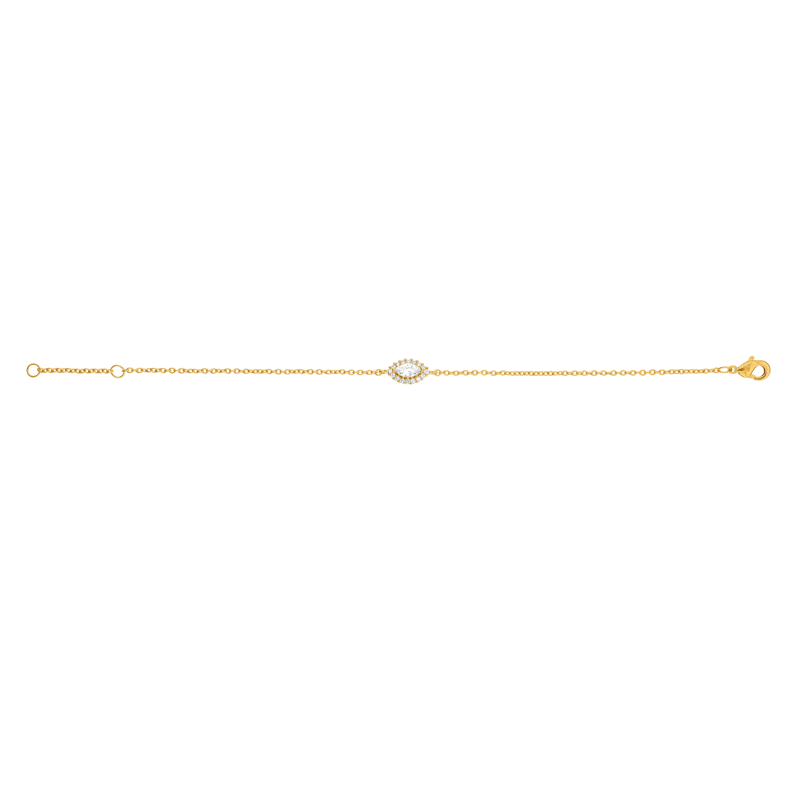 Bracelet Plaqué or forme amande Oxydes blancs