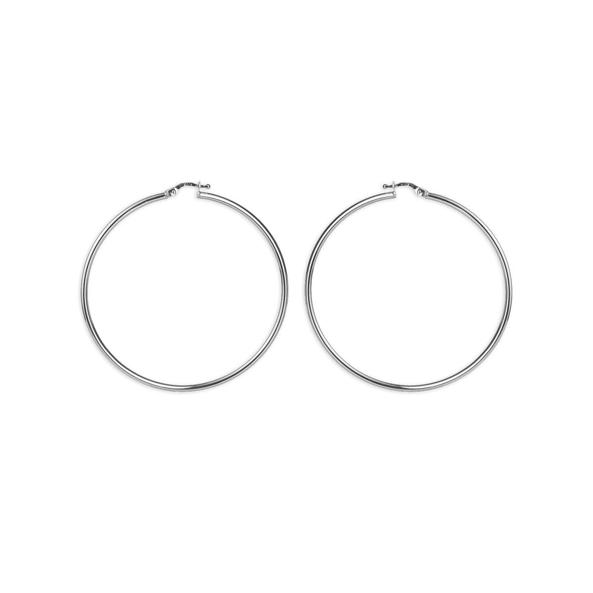 Créoles Or 750 Gris 59mm Tube 2mm