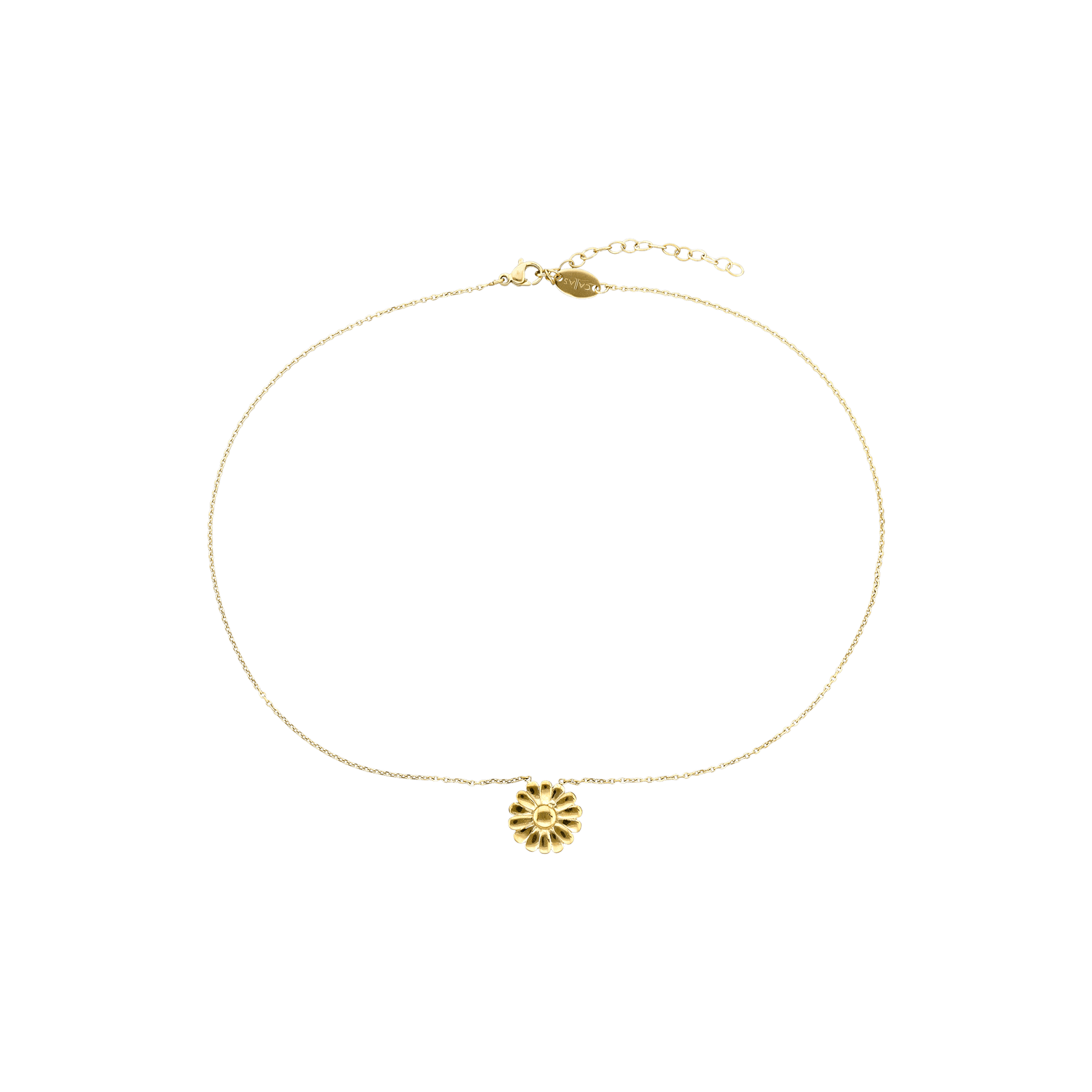 collier callas acier doré motif fleur 40 plus 5 mm