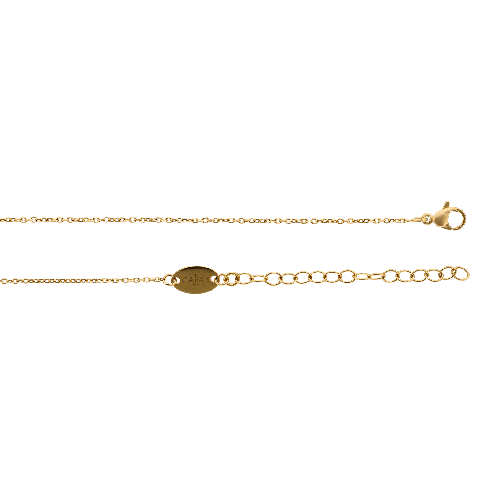 collier callas acier doré pendentif coeur oxyde de zirconium 40 plus 5 mm