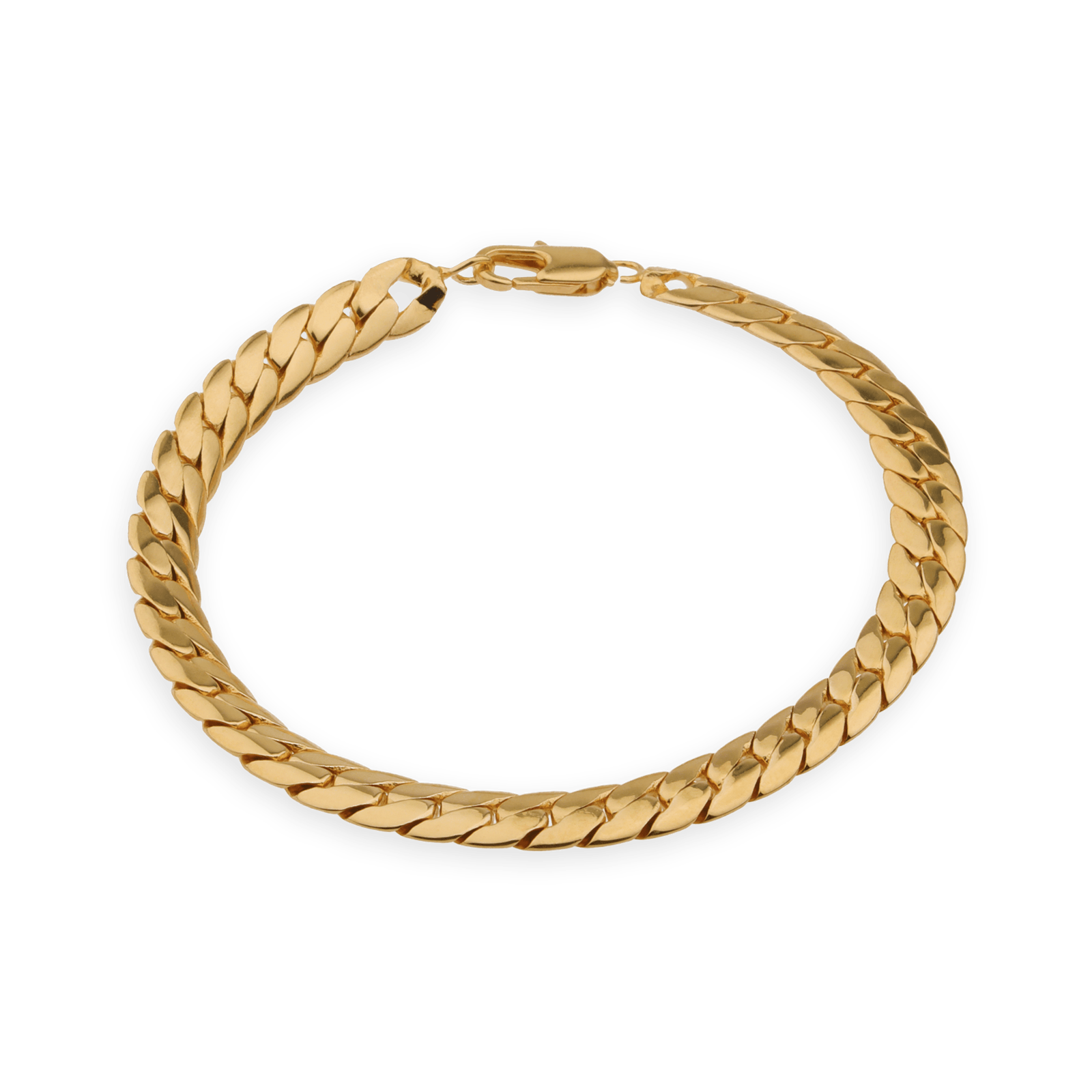 Bracelet Plaqué Or Maille Gourmette Bombée