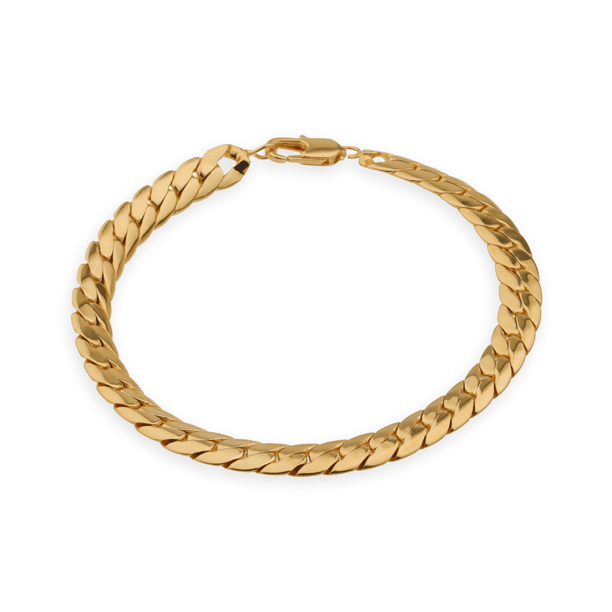 Bracelet Plaqué Or Maille Anglaise 6mm 19cm