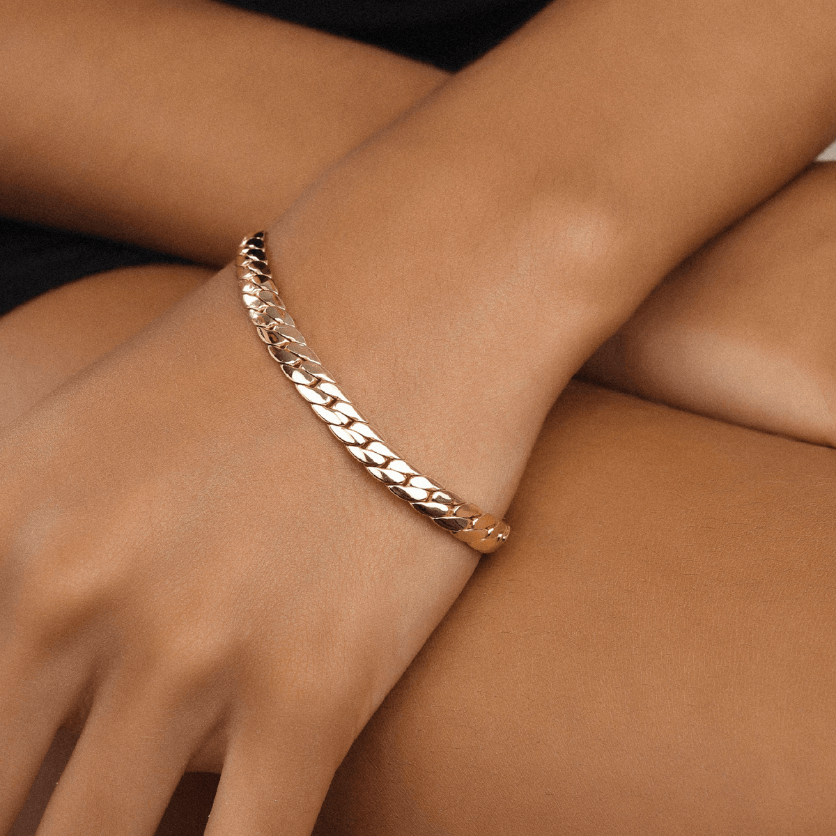 Bracelet Plaqué Or Maille Anglaise 6mm 19cm
