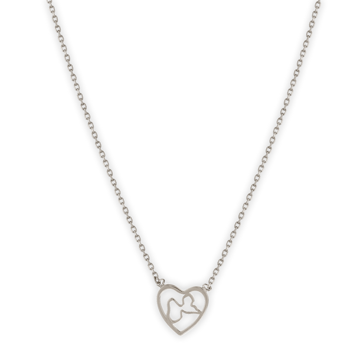 Collier Argent 925 Cœur Guadeloupe 10mm 42 à 45cm