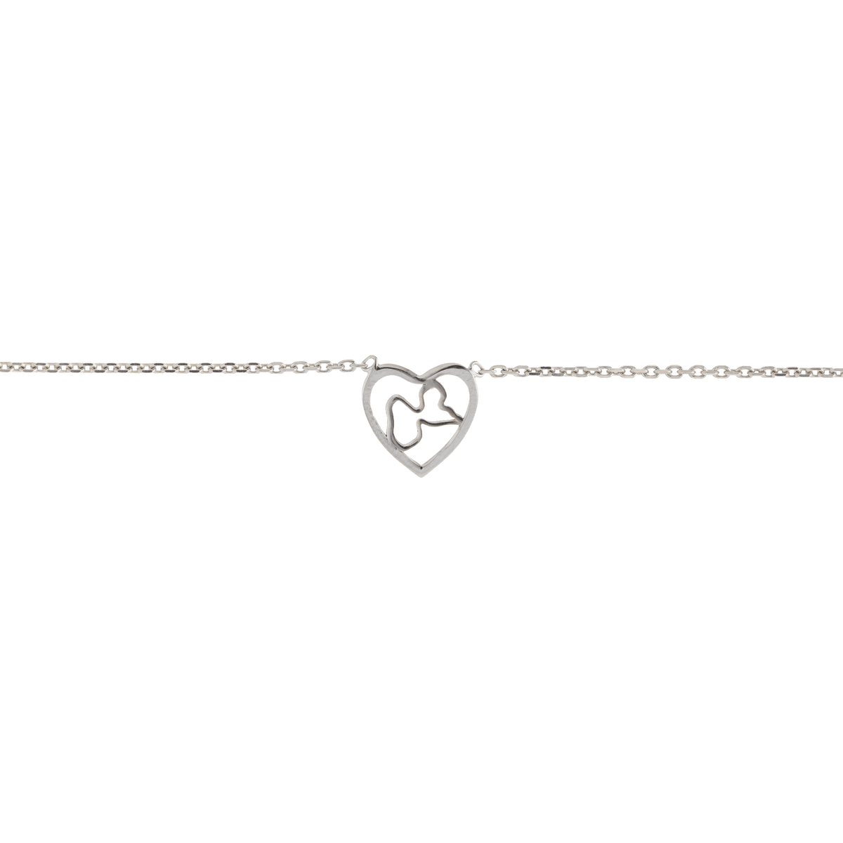 Collier Argent 925 Cœur Guadeloupe 10mm 42 à 45cm