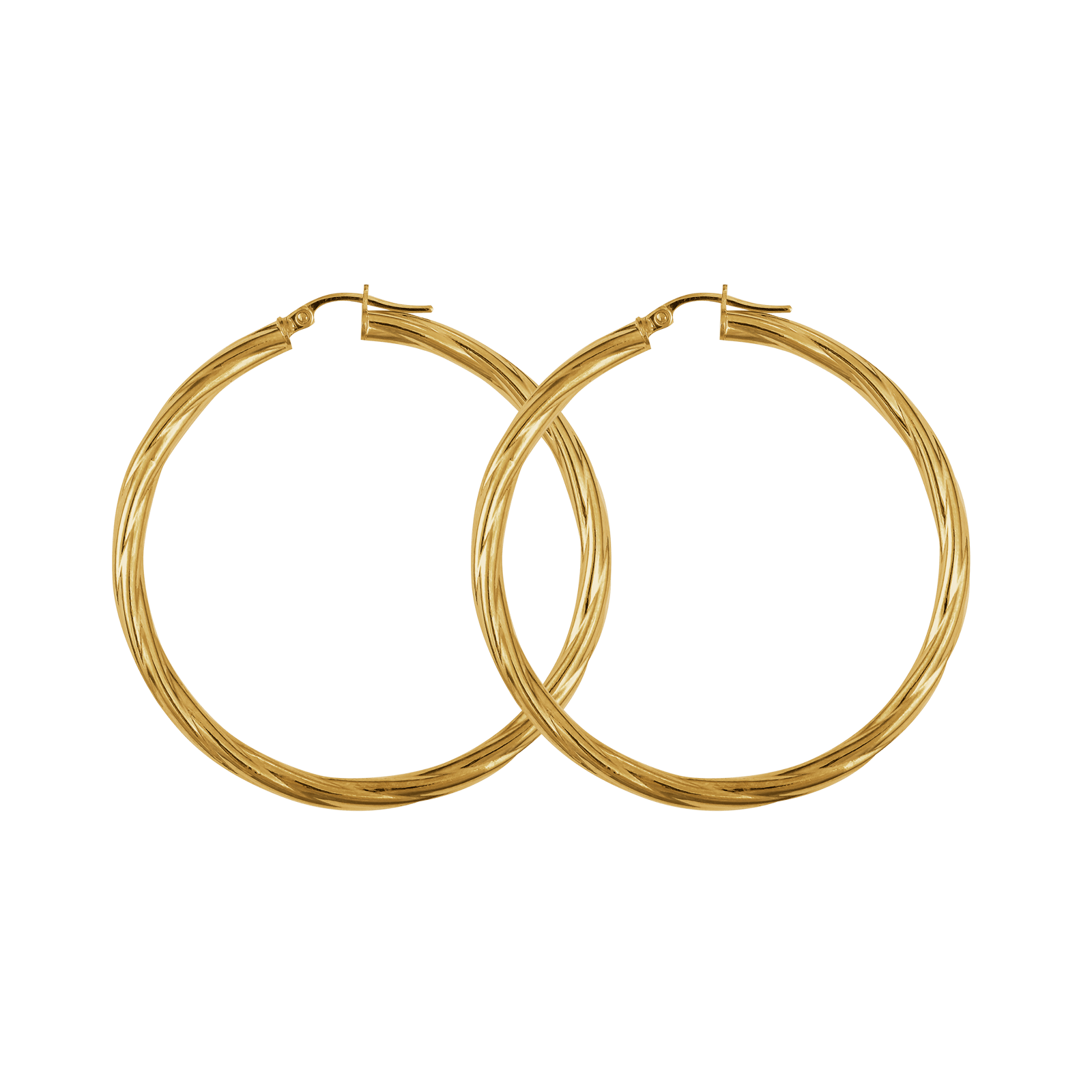 créoles or 9 carats torsadées 40mm