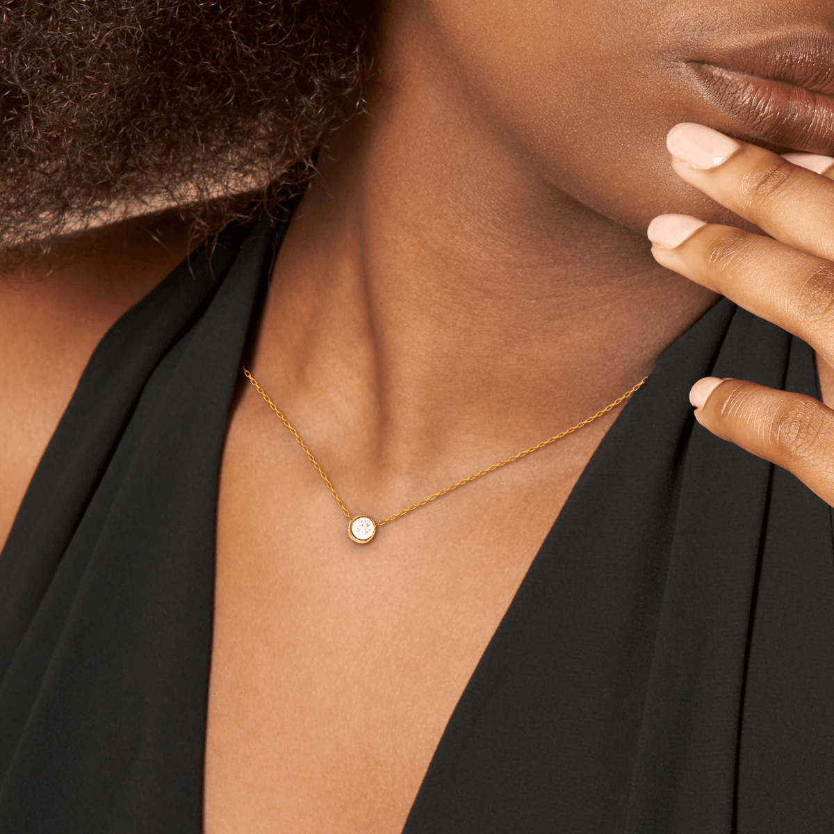 Collier Centre Zirconium rond 5mm 42cm