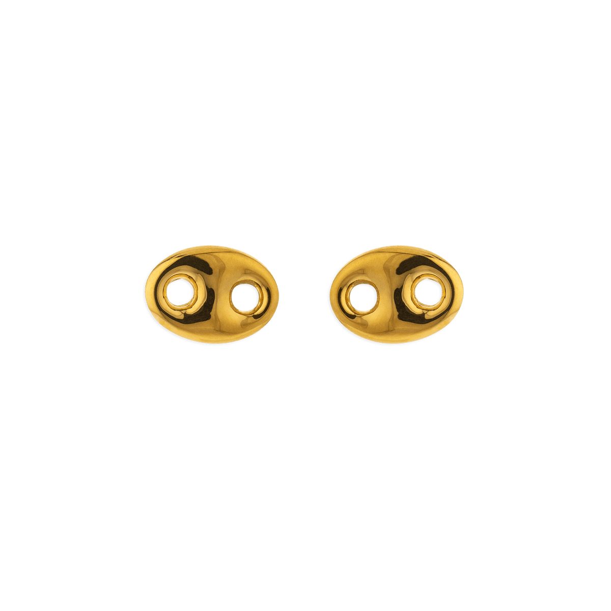 Boucles D'oreilles Or 375 Grain De Café 4*6mm Fermoir Or 375 Silicone