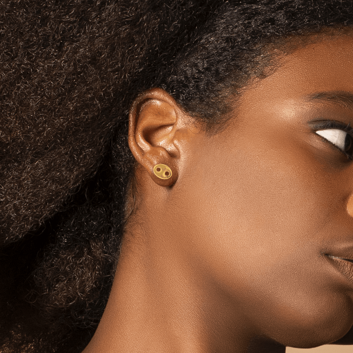 Boucles D'oreilles Or 375 Grain De Café 5*7mm Fermoir Or 375 Silicone