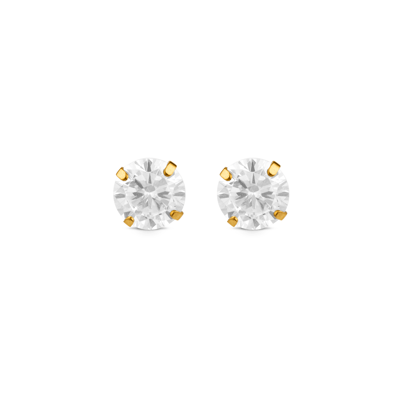 Boucles d'Oreilles puce Oxyde de Zirconium blanc 8 millimètres poussette silicone