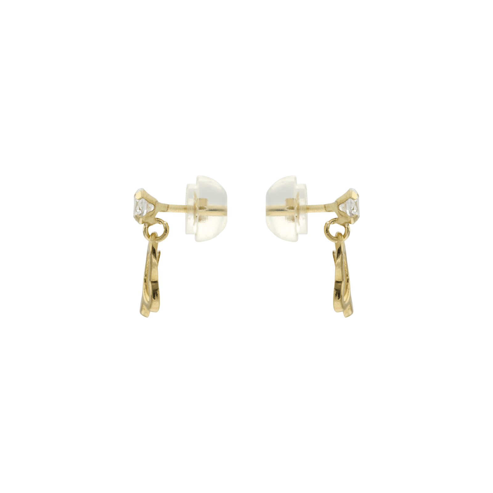 Boucles d'Oreilles Oxyde de Zirconium 3 millimètres pendentif papillon ajouré