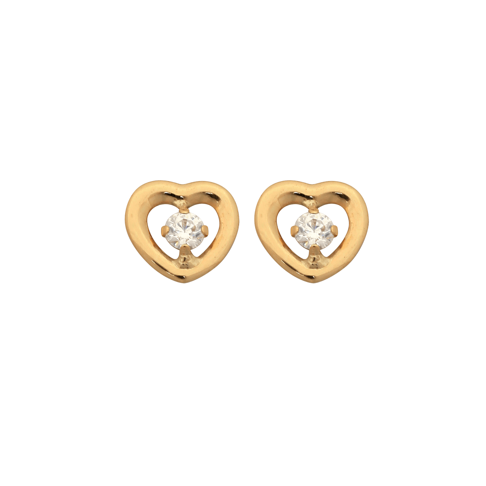 Boucles D'oreilles Or375 Cœur Zirconium