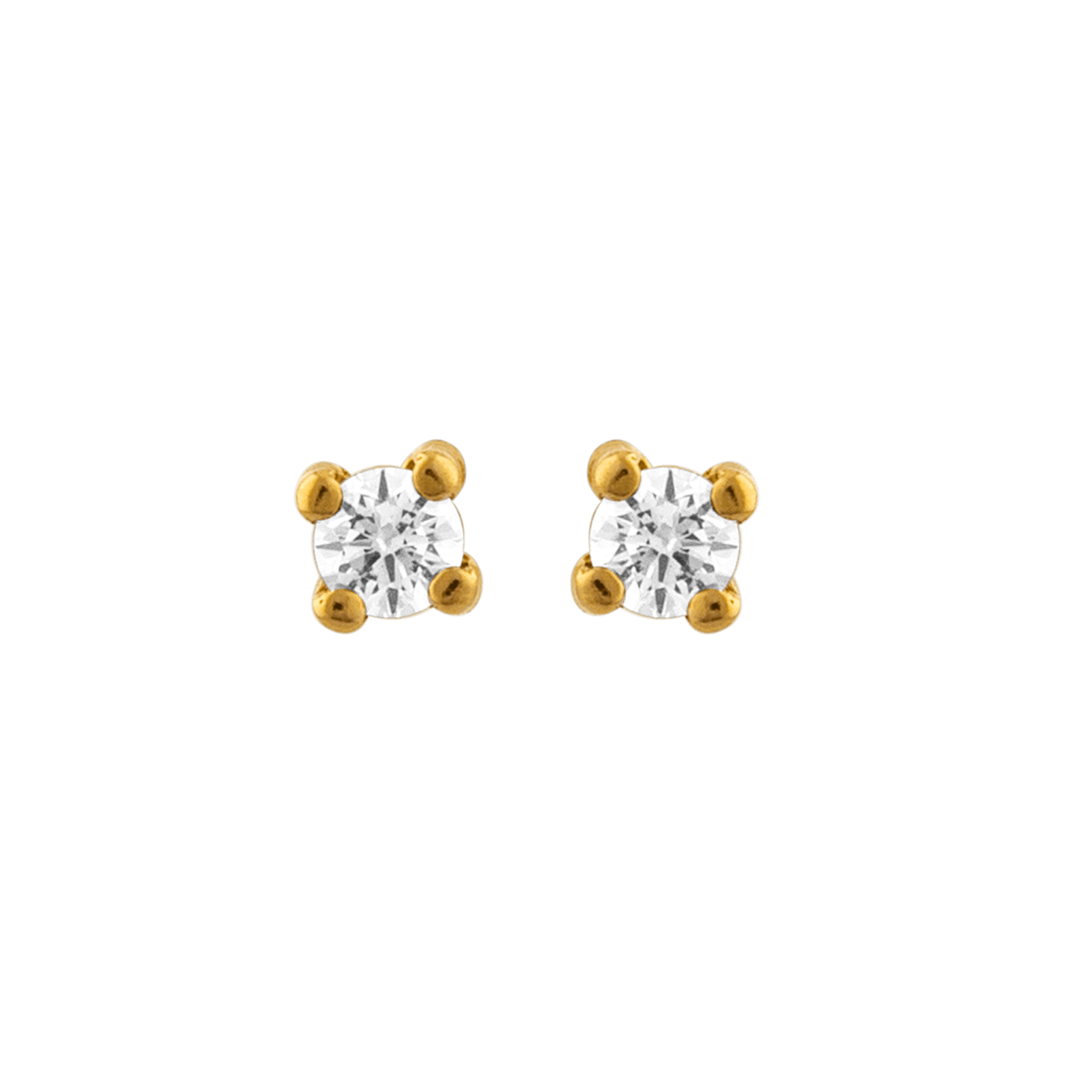 Boucles d'Oreilles puce Oxyde de Zirconium 2 millimètres griffes joaillerie