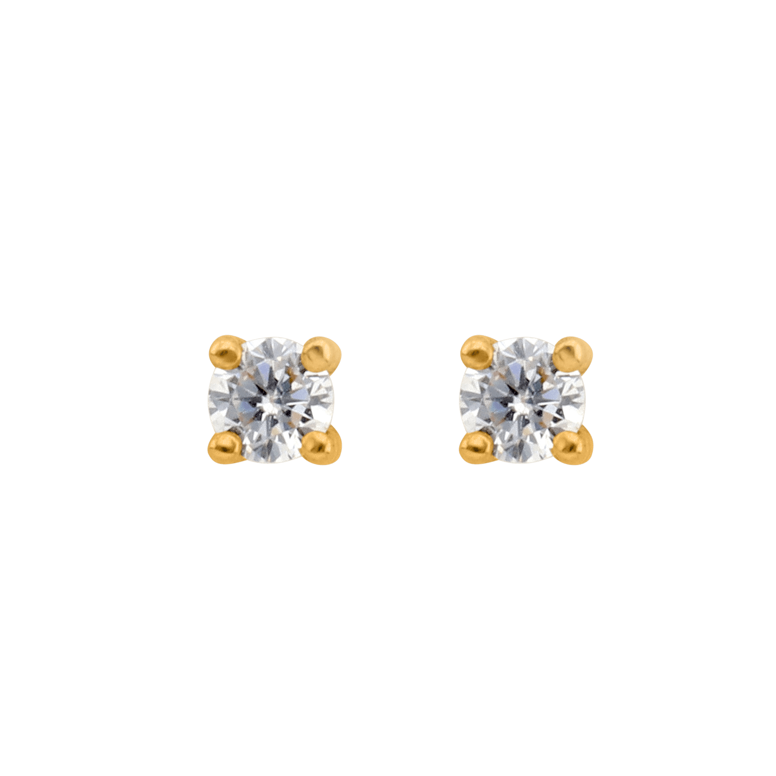 Boucles D'oreilles Or375 Zirconium 3mm