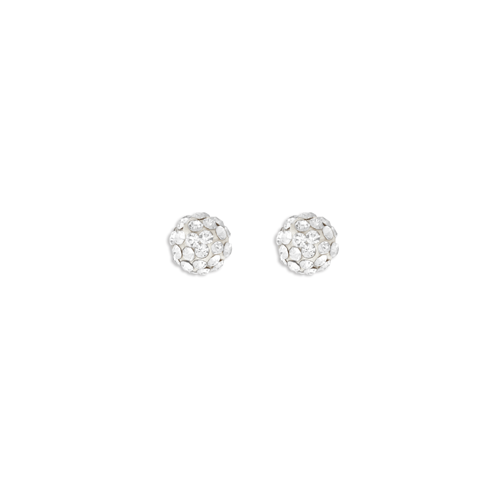 Boucles d'Oreilles boule résine et cristal 8 millimètres