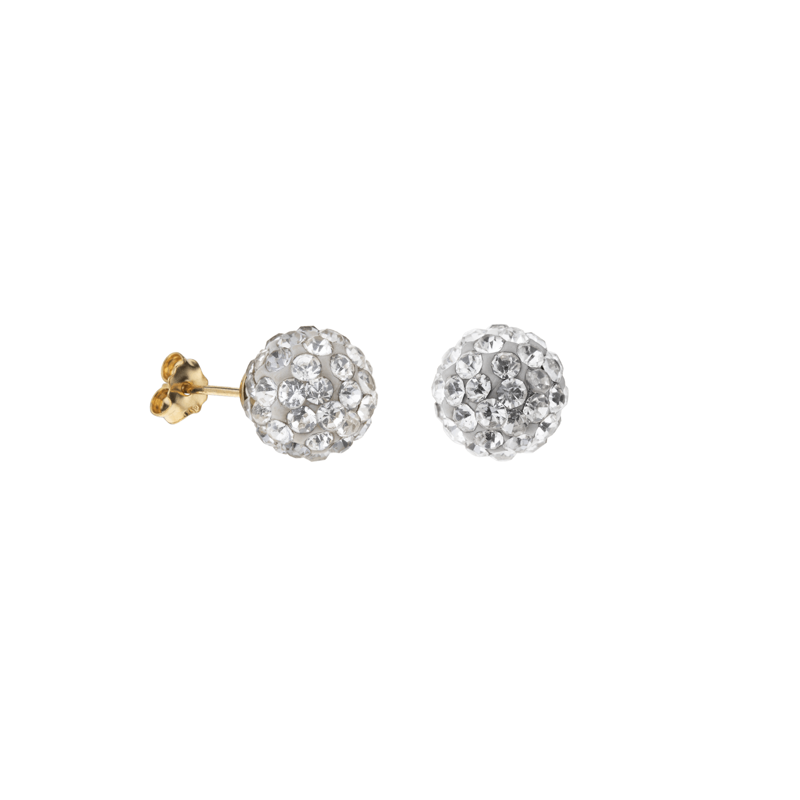 Boucles d'Oreilles boule résine et cristal 8 millimètres