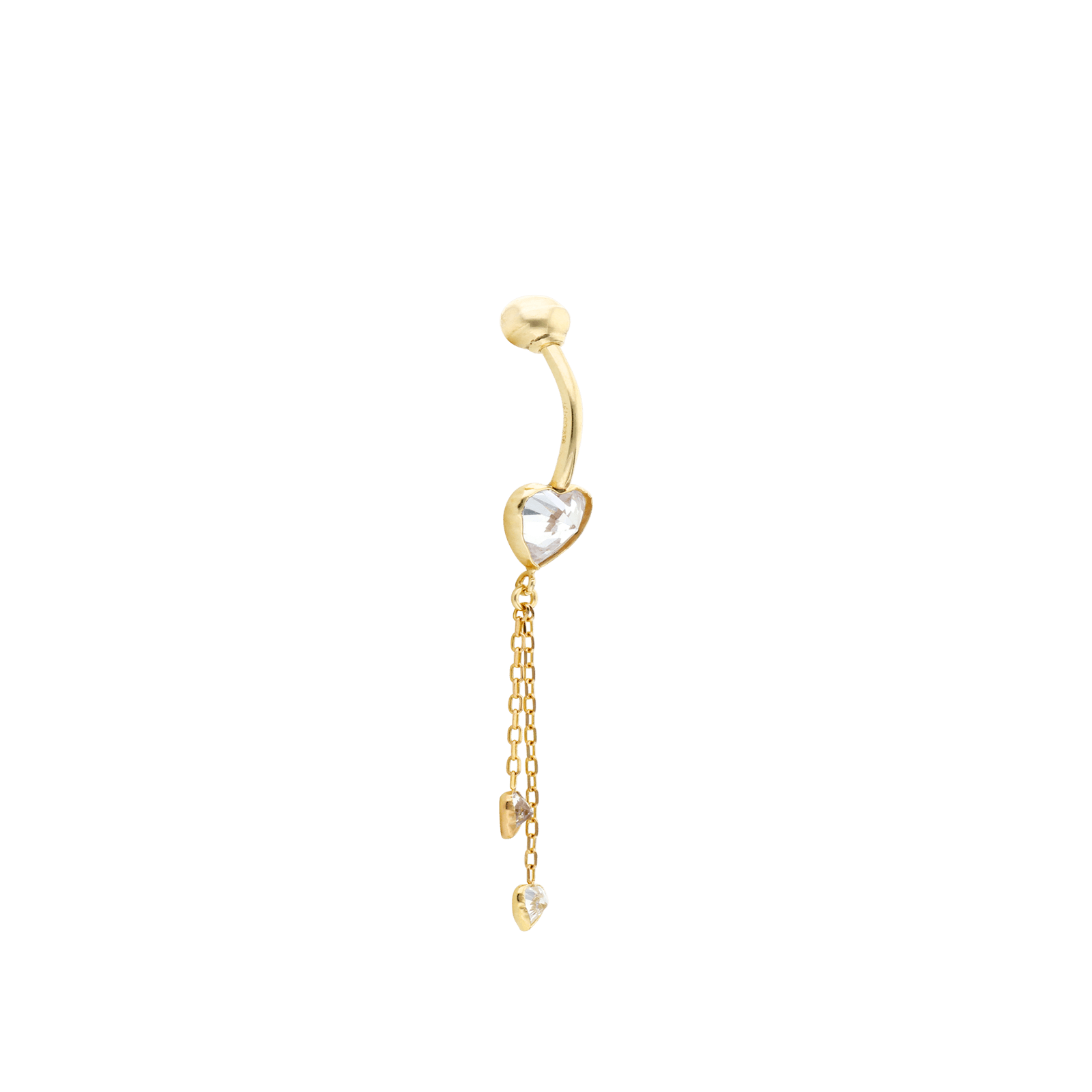 Piercing Nombril 3 cœurs Oxyde de Zirconium