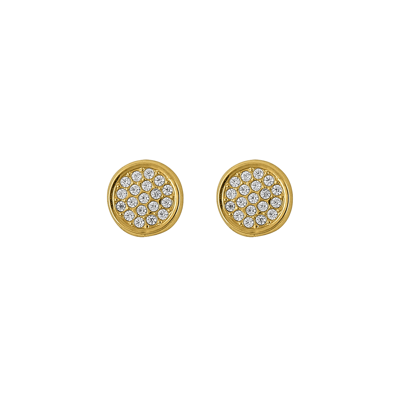 Boucles d'Oreilles puce ronde Micro Sertissage Oxyde de Zirconium