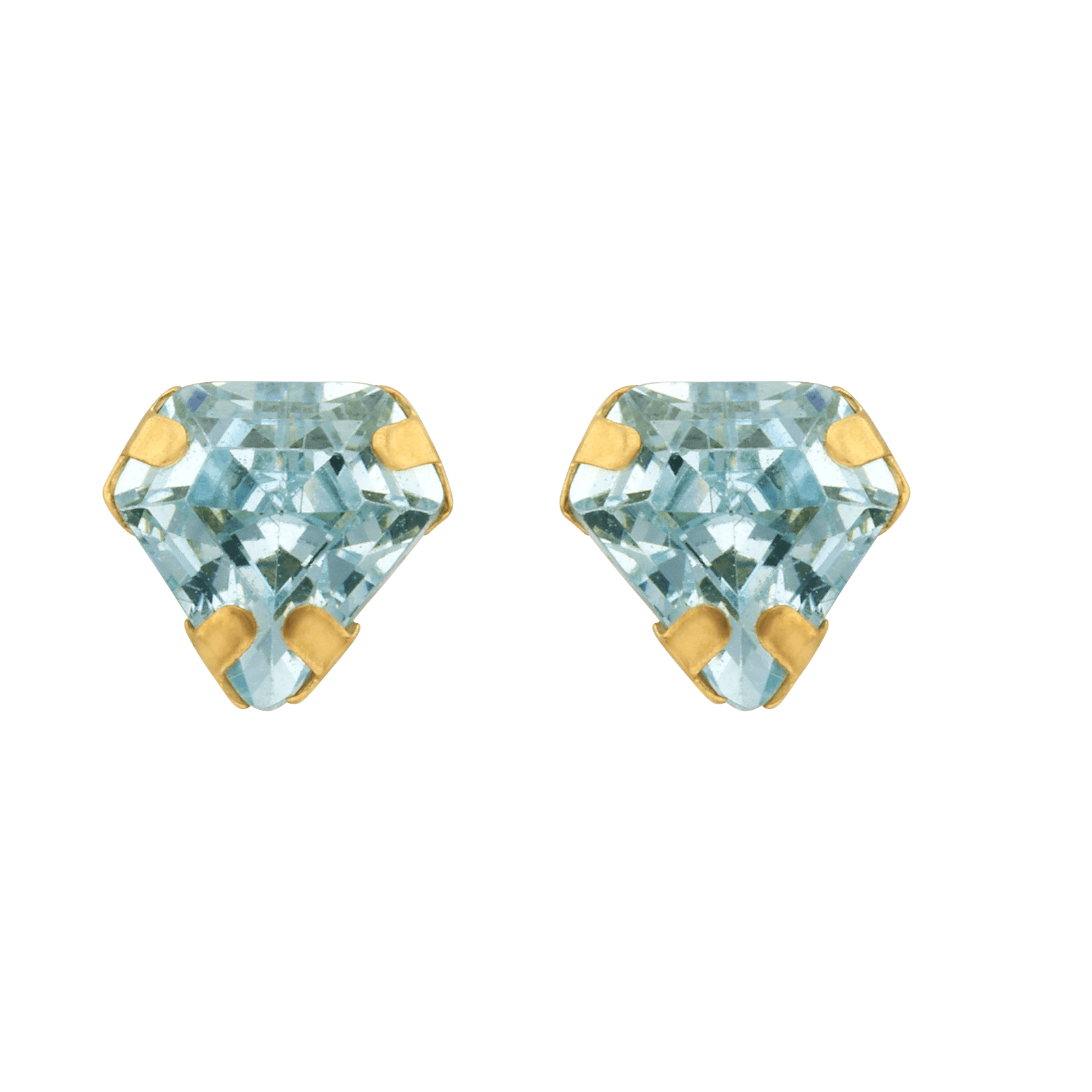 Boucles d'Oreilles Oxyde de Zirconium bleu 5 millimètres forme Diamanté