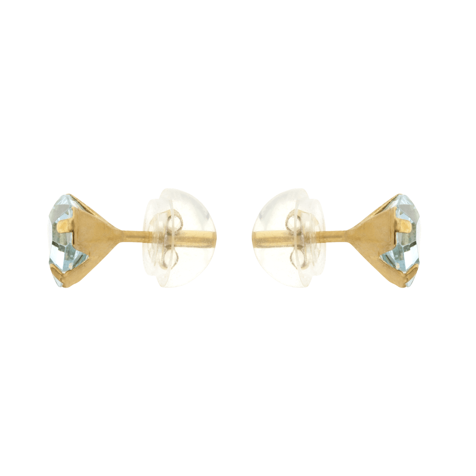 Boucles d'Oreilles Oxyde de Zirconium bleu 5 millimètres forme Diamanté