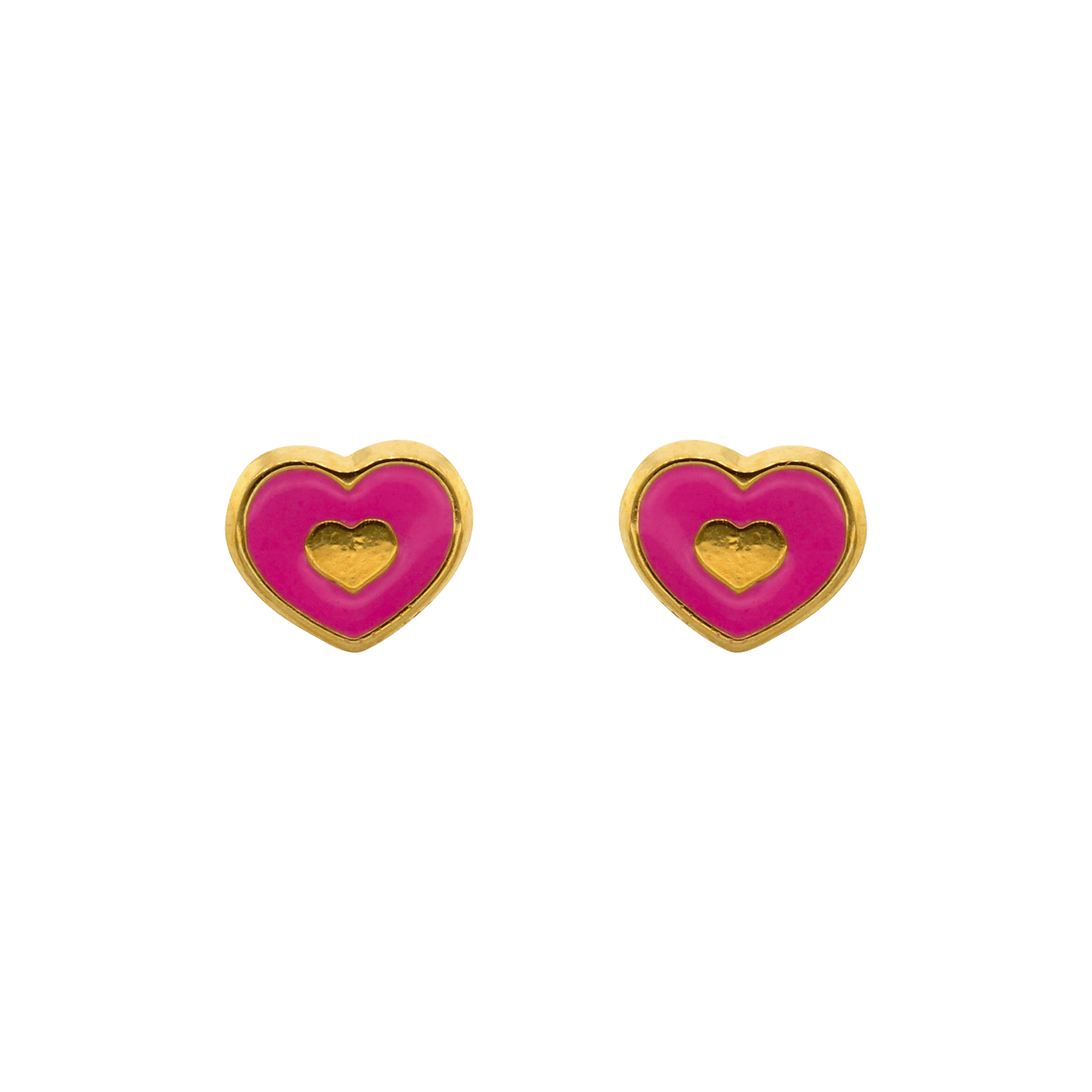 Boucles d'Oreilles Coeur laqué Rose