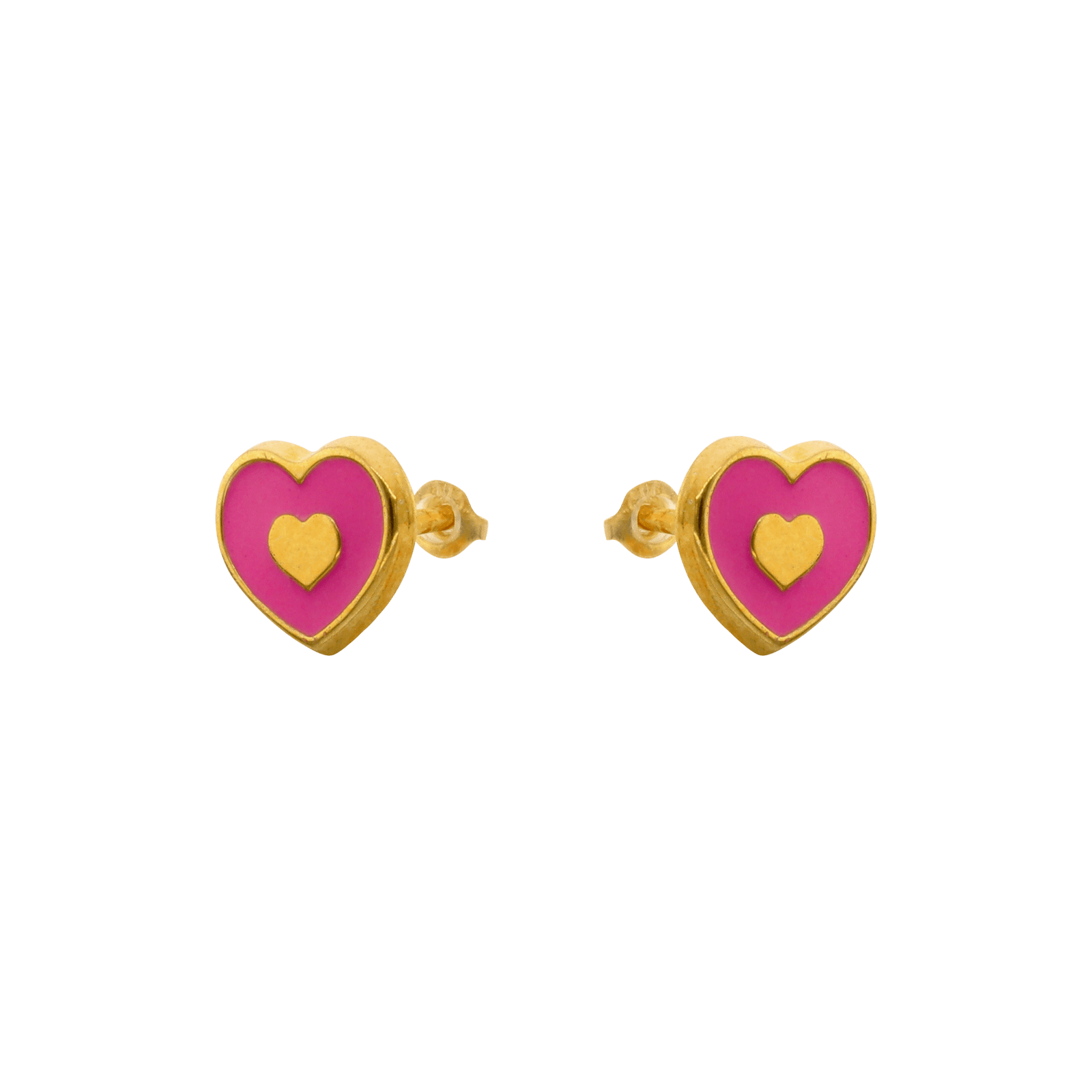 Boucles d'Oreilles Coeur laqué Rose