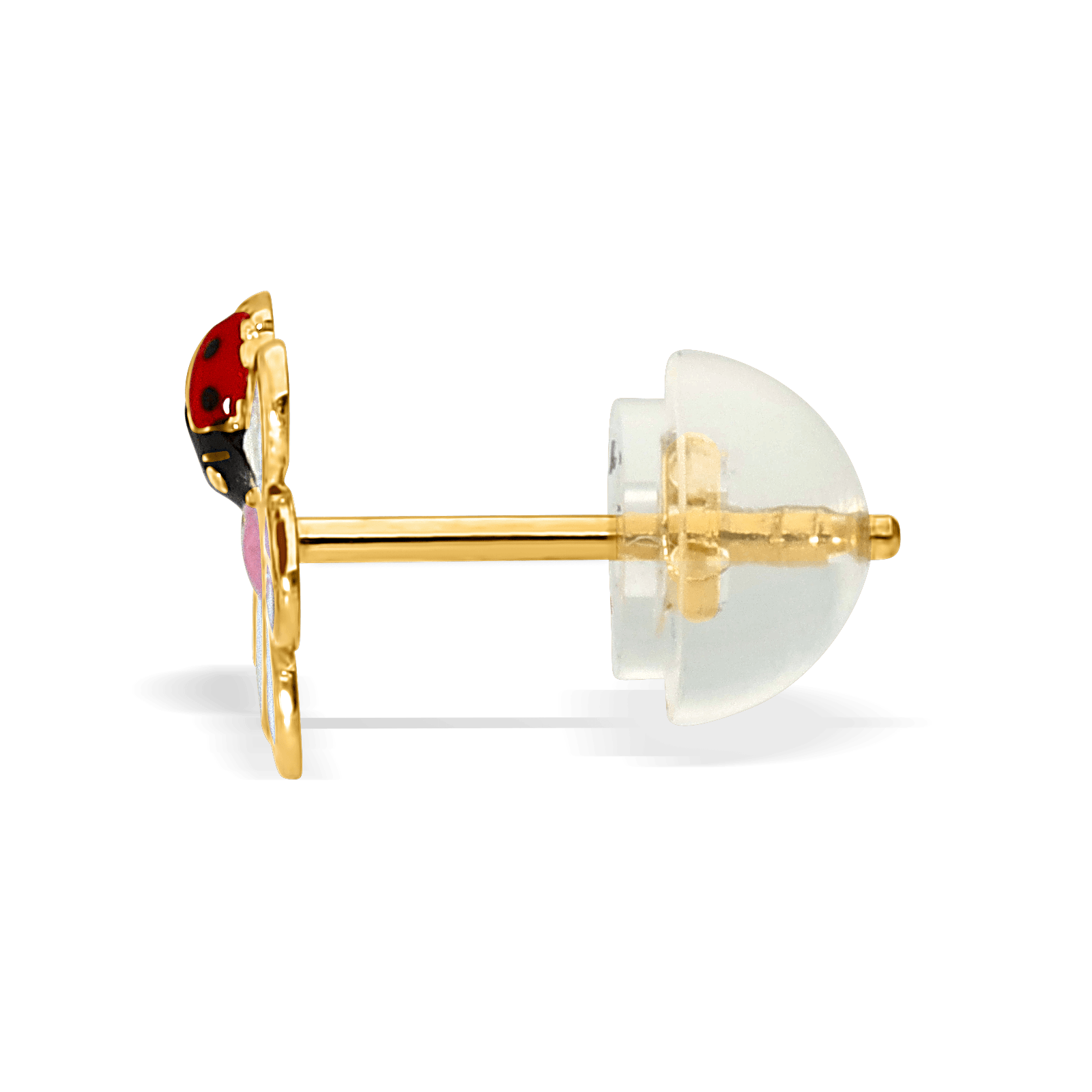 Boucles D'oreilles Or375 Margueritte Coccinelle Email