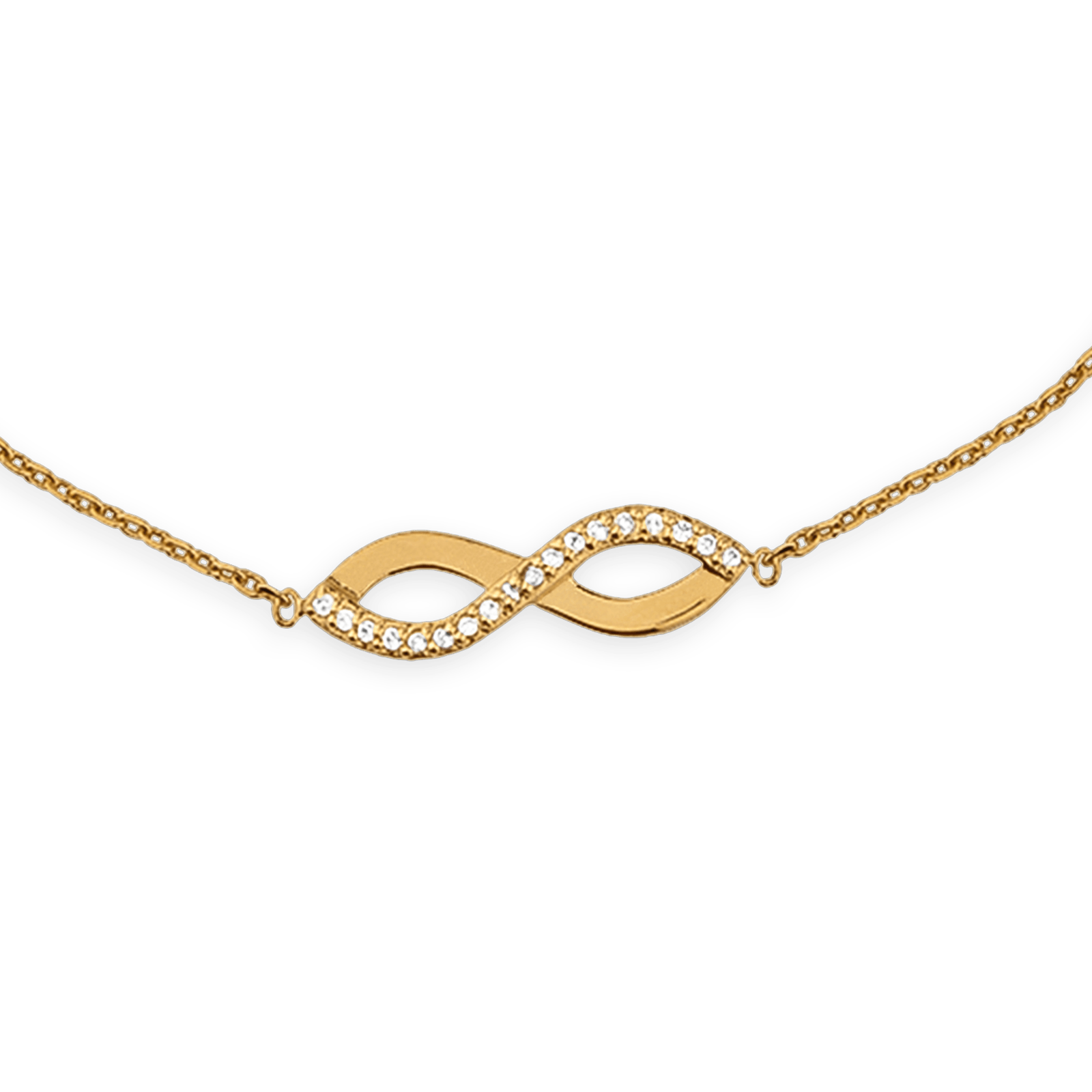 Bracelet Plaqué Or Infini Zirconium