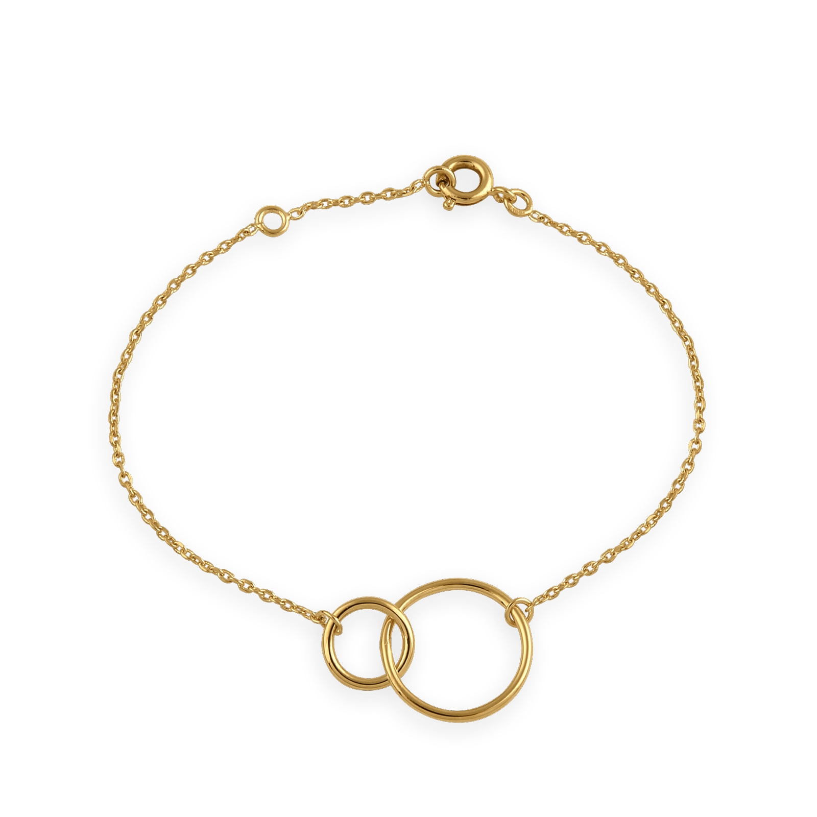 Bracelet Plaqué Or Cercles et Chaîne